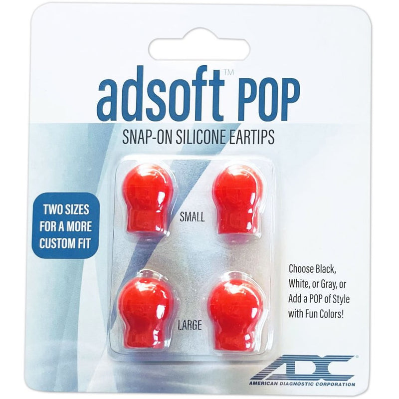 ADC Adsoft POP Snap-On Silicone Eartips  Red (Two Pairs)