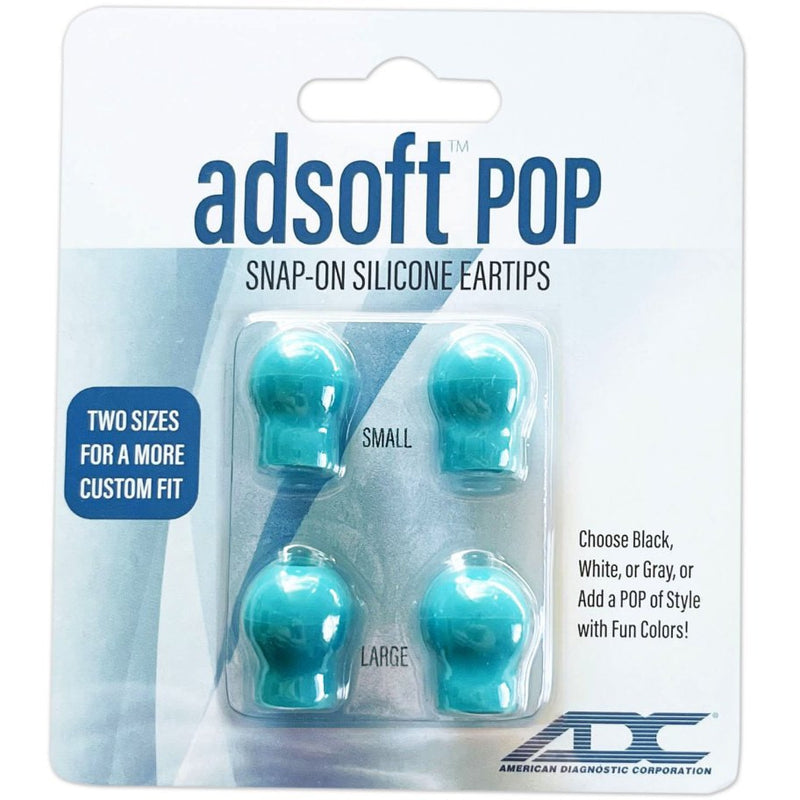 ADC Adsoft POP Snap-On Silicone Eartips  Turquoise (Two Pairs)