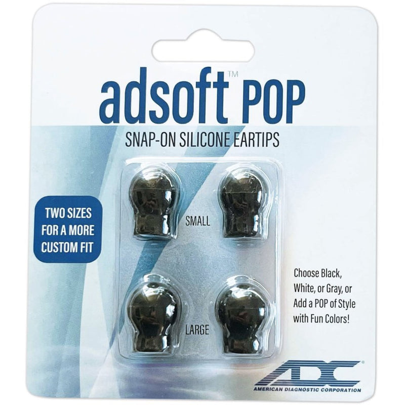 ADC Adsoft POP Snap-On Silicone Eartips  Black (Two Pairs)