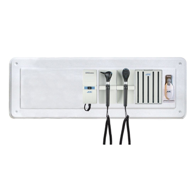 ADC Adstation 5610 3.5V Wall Otoscope/Ophthalmoscope Diagnostic Set with Wallboard for ADView 2  Xenon Oto|LED Ophth|Dispenser|Thermometer