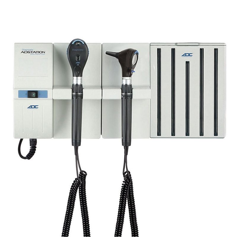 ADC Adstation 5610 3.5V Wall Otoscope/Ophthalmoscope Diagnostic Set  Xenon Oto|LED Ophth|Aneroid|Dispenser
