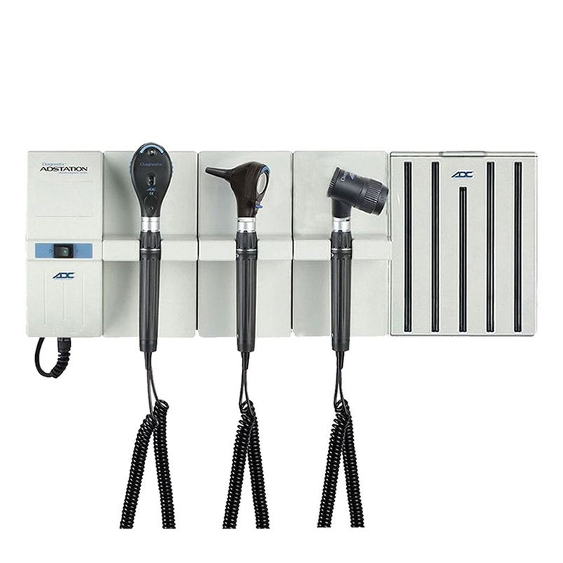 ADC Adstation 5610-5 3.5V Wall Otoscope/Ophthalmoscope/Dermascope Diagnostic Set with Specula Dispenser