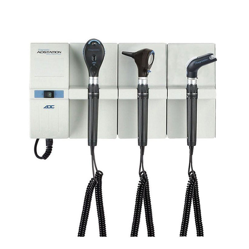 ADC Adstation 5610-6 3.5V Wall Otoscope/Ophthalmoscope/Throat Illuminator Diagnostic Set  Xenon Oto|LED Ophth|Xenon Throat Illuminator|Anero