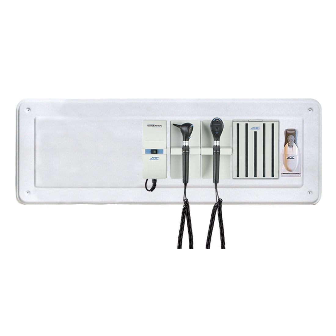 ADC Adstation 56102 3.5V Wall Otoscope/Coax Plus Ophthalmoscope Diagnostic Set with Wallboard for ADView 2 - With Thermometer