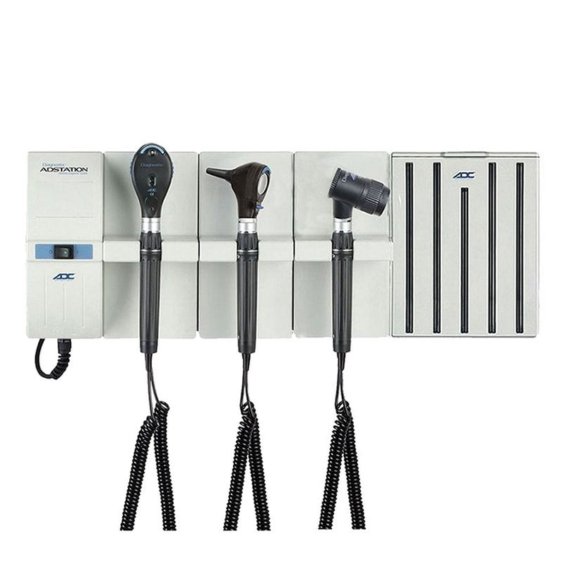 ADC Adstation 56102-5 3.5V Wall Otoscope/Coax Plus Ophthalmoscope/Dermascope Diagnostic Set  LED Oto|Xenon Ophth|LED Dermascope|Dispenser|Anero