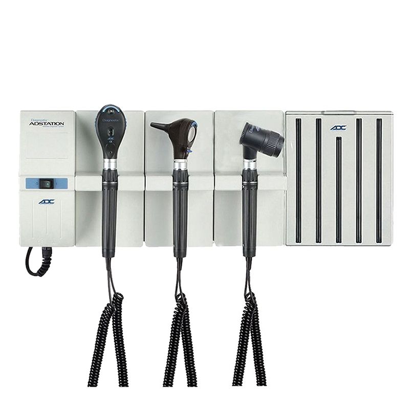ADC Adstation 56102-5 3.5V Wall Otoscope/Coax Plus Ophthalmoscope/Dermascope Diagnostic Set with Specula Dispenser