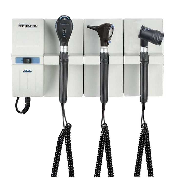 ADC Adstation 56102-5 3.5V Wall Otoscope/Coax Plus Ophthalmoscope/Dermascope Diagnostic Set  LED Oto|Xenon Ophth|LED Dermascope|Aneroid
