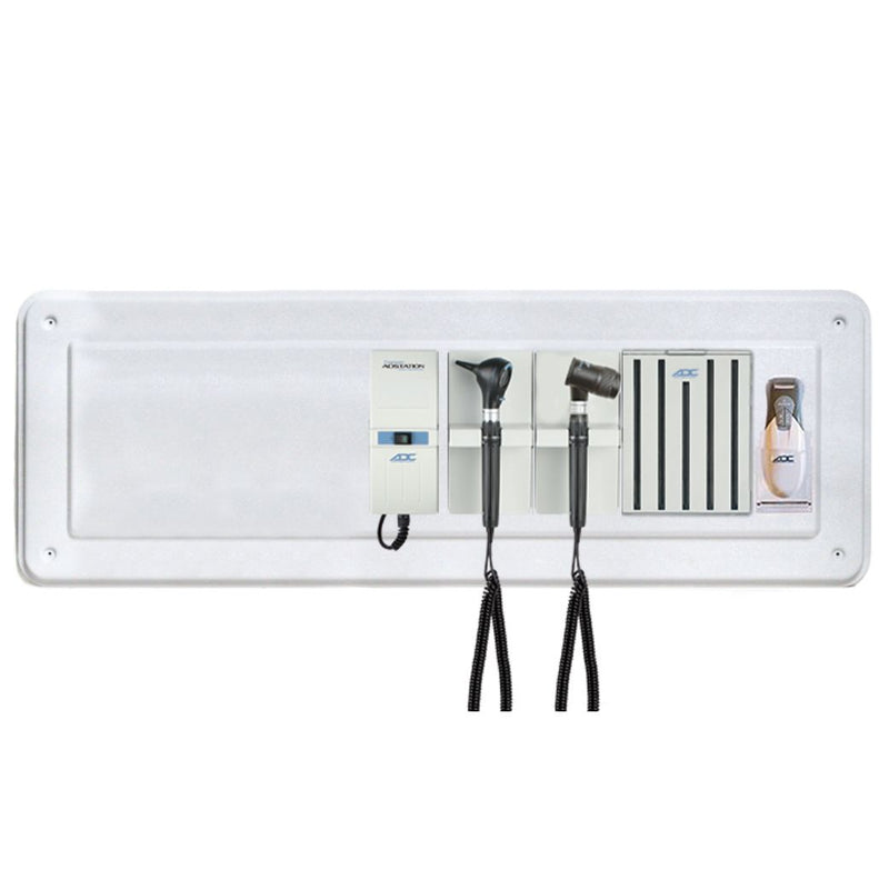 ADC Adstation 5611-35 3.5V Wall Otoscope/Dermascope Diagnostic Set with Wallboard for ADView 2  LED Oto|LED Dermascope|Dispenser|Thermometer