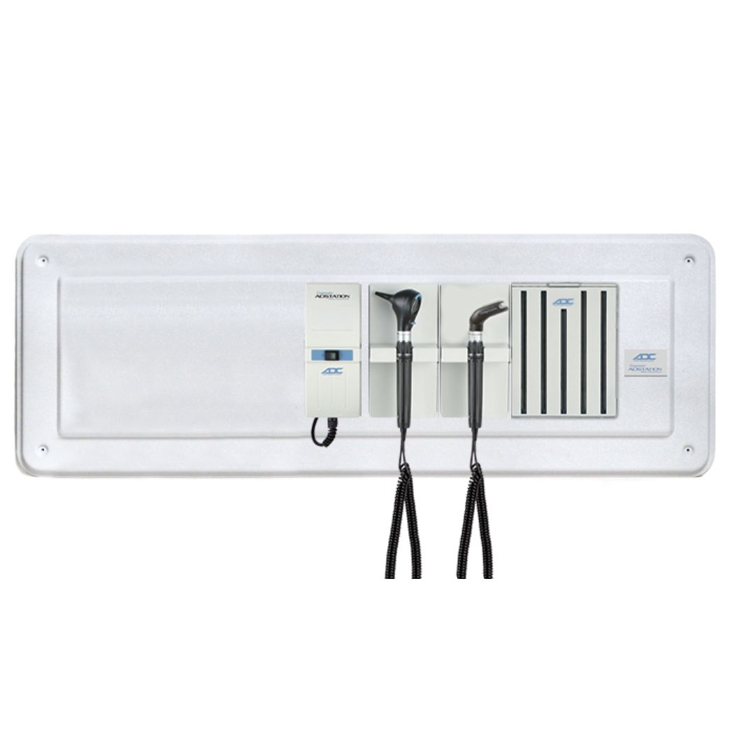 ADC Adstation 5611-36 3.5V Wall Otoscope/Throat Illuminator Diagnostic Set with Wallboard for ADView 2