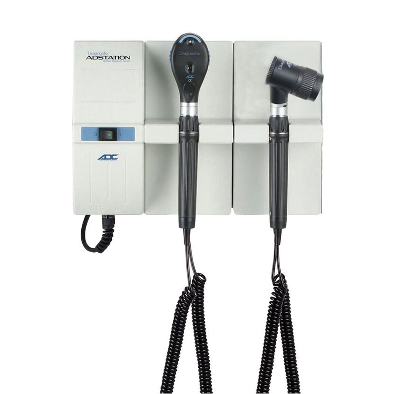 ADC Adstation 5612-5 3.5V Wall Ophthalmoscope/Dermascope Diagnostic Set  LED Ophthalmoscope/LED Dermascope with Clock Anero