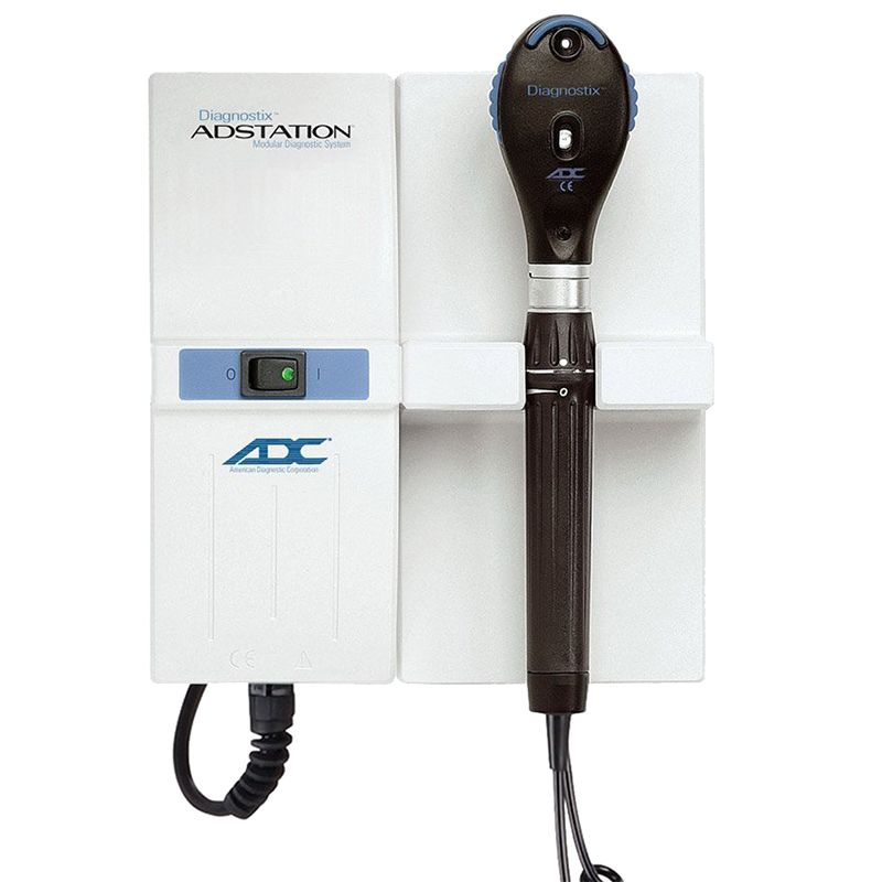 ADC Adstation 56122 3.5V Wall Coax Plus Ophthalmoscope  LED Lamp with Clock Aneroid