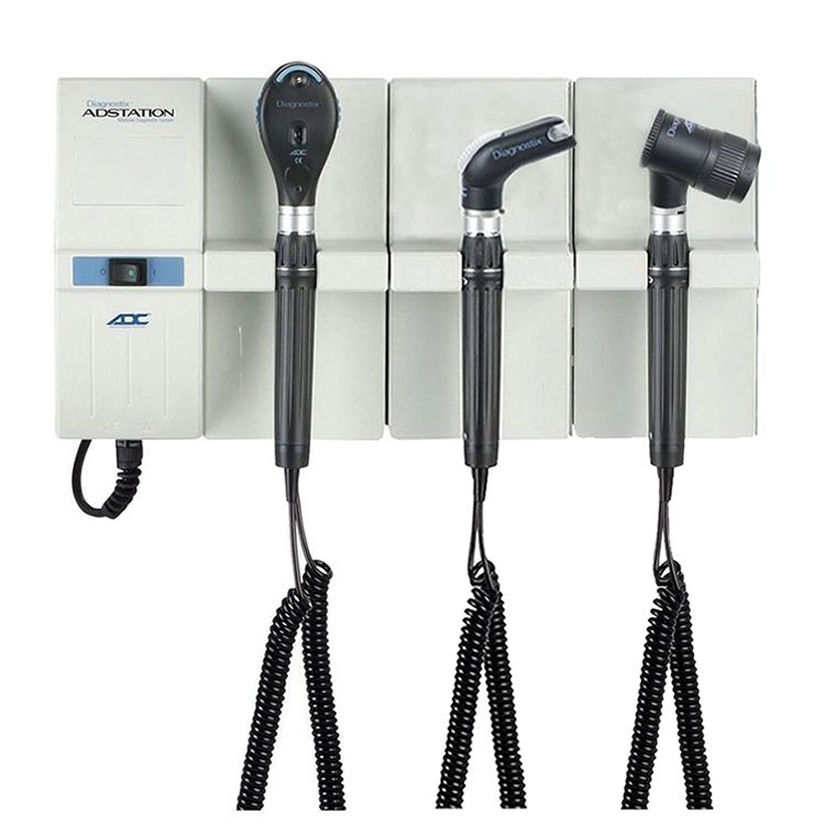 ADC Adstation 56122-56 3.5V Wall Coax Plus Ophthalmoscope/Throat Illuminator/Dermascope Diagnostic Set