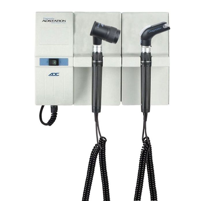 ADC Adstation 5613-6 3.5V Wall Throat Illuminator/Dermascope Diagnostic Set - Throat Illuminator