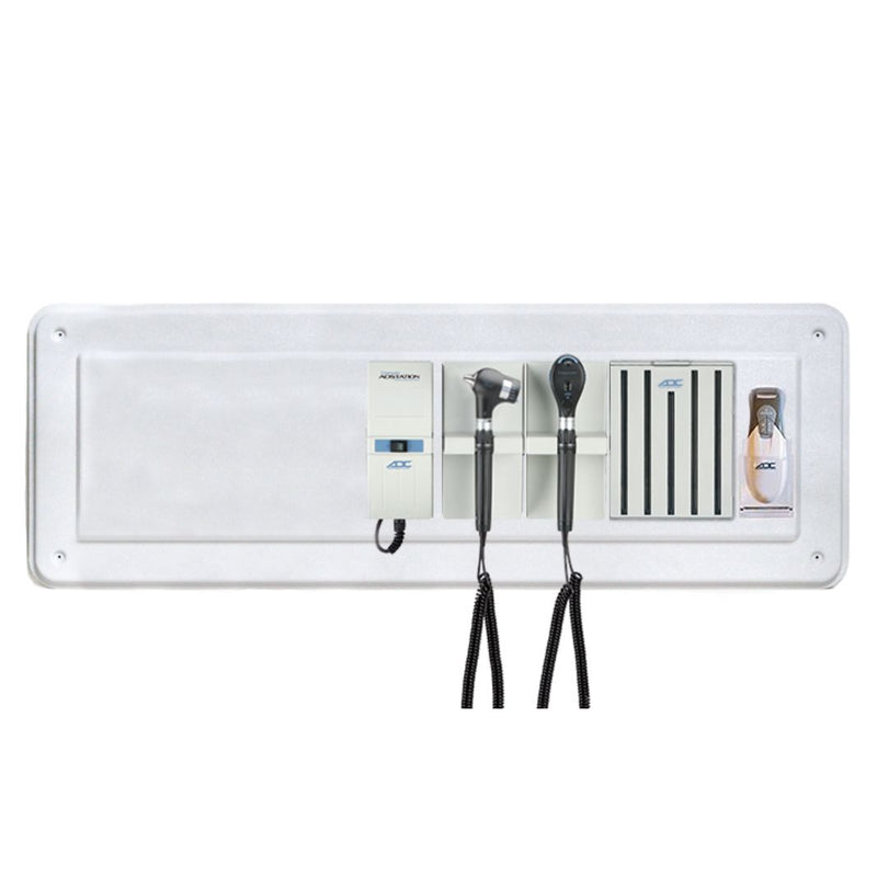 ADC Adstation 5680 3.5V Wall PMV Otoscope/Ophthalmoscope Diagnostic Set with Wallboard for ADView 2  Xenon Oto|LED Ophth|Dispenser|Thermometer