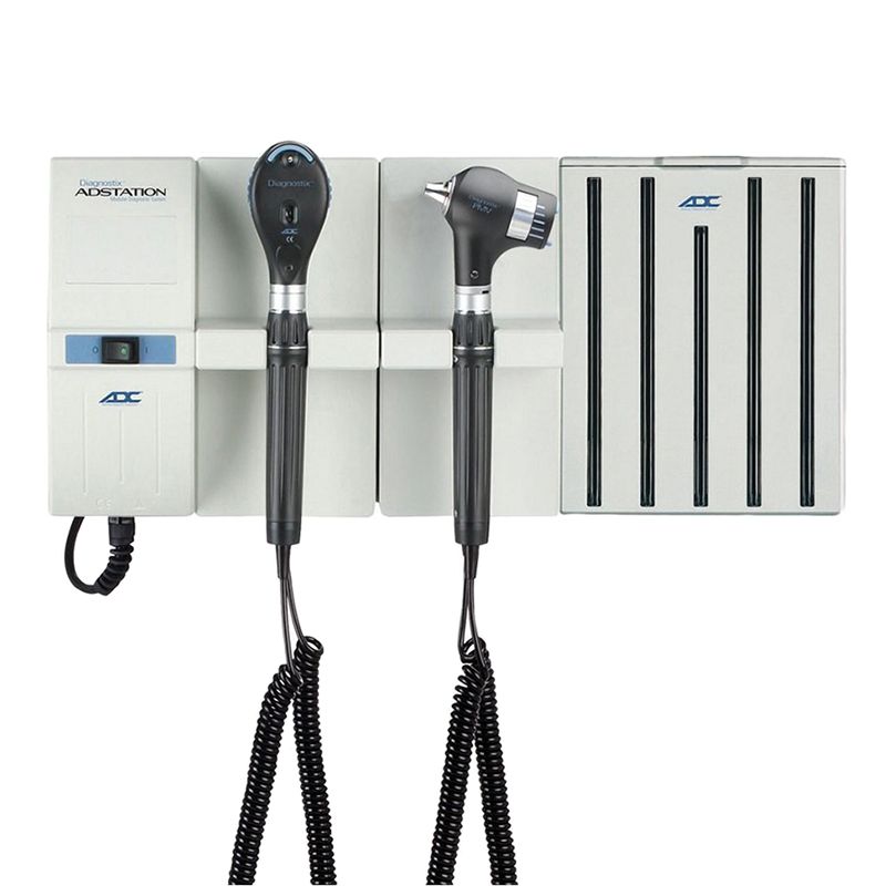 ADC Adstation 5680 3.5V Wall PMV Otoscope/Ophthalmoscope Diagnostic Set  Xenon Oto|LED Ophth|Aneroid|Dispenser