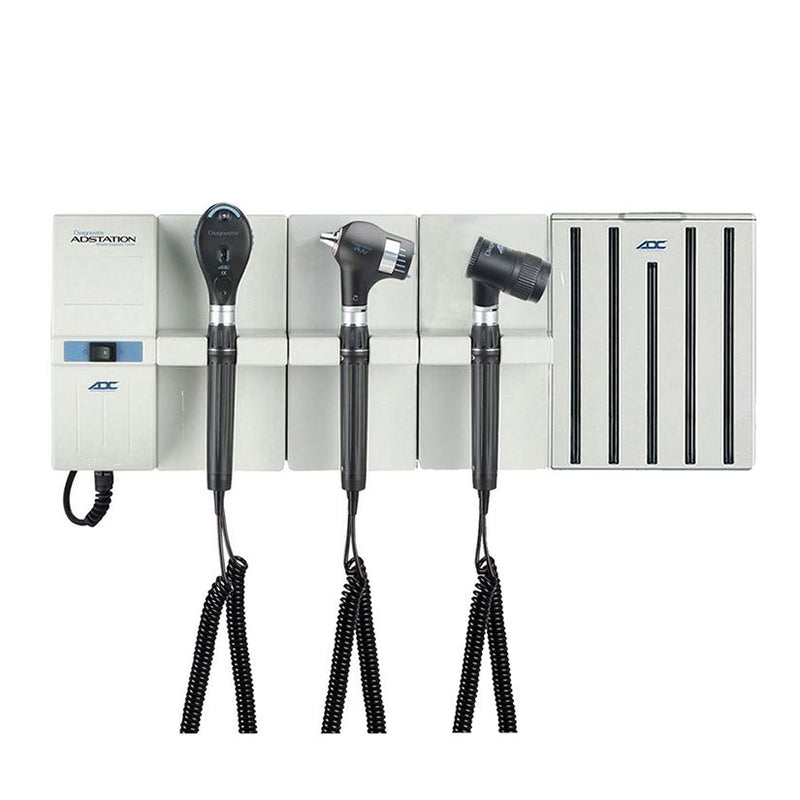 ADC Adstation 5680-5 3.5V Wall PMV Otoscope/Ophthalmoscope/Dermascope Diagnostic Set  LED Oto|Xenon Ophth|LED Dermascope|Dispenser|Anero