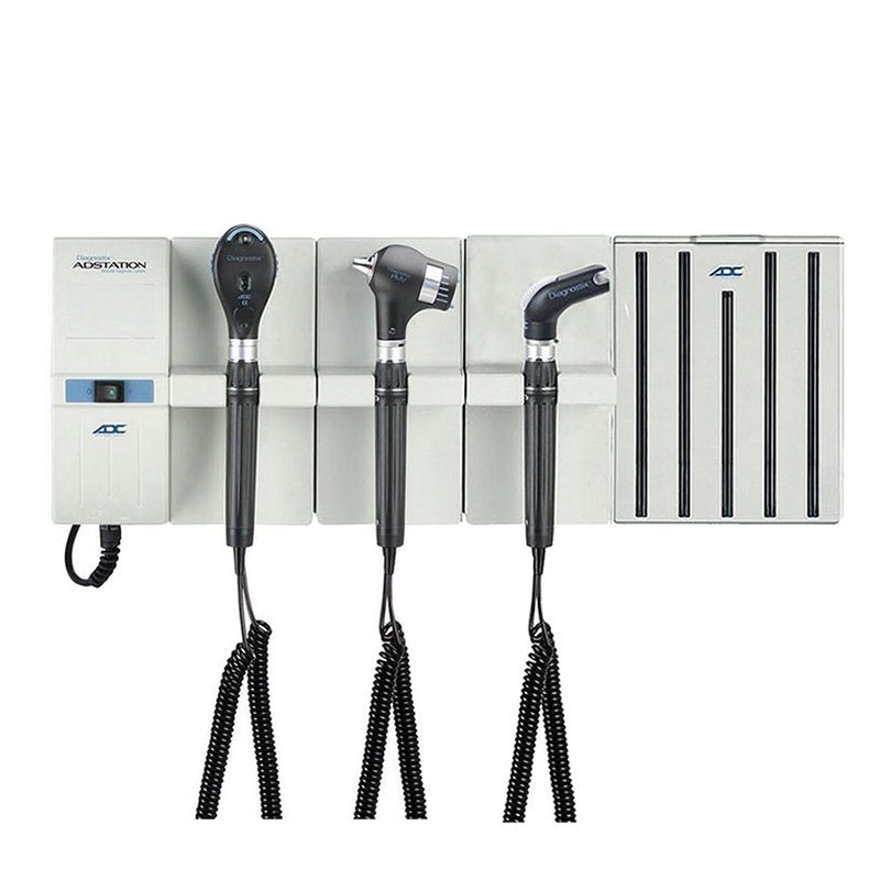 ADC Adstation 5680-6 3.5V Wall PMV Otoscope/Ophthalmoscope/Throat Illuminator Diagnostic Set with Specula Dispenser