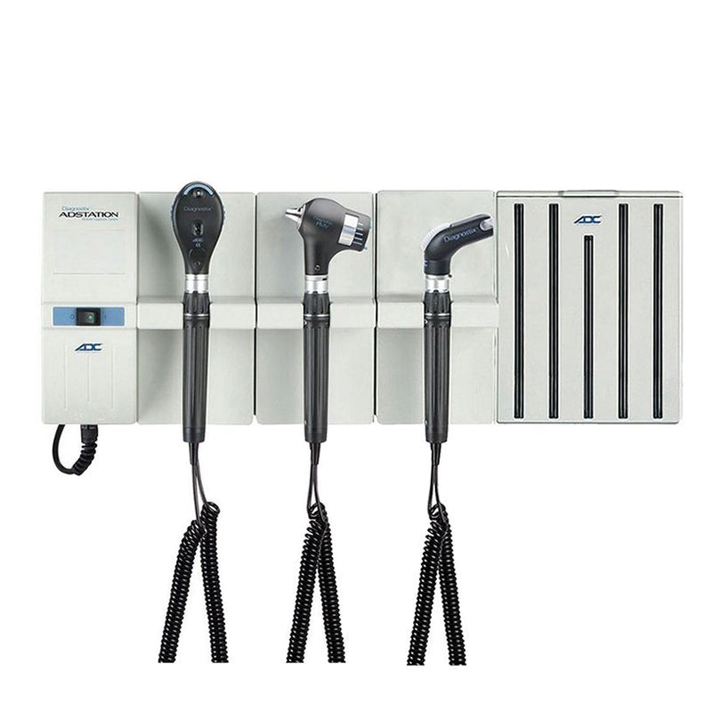 ADC Adstation 5680-6 3.5V Wall PMV Otoscope/Ophthalmoscope/Throat Illuminator Diagnostic Set  Xenon Oto|LED Ophth|Xenon Throat Illum|Dispenser|A