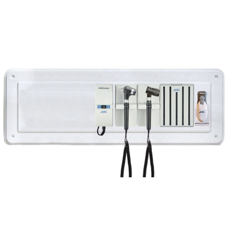 ADC Adstation 5681-35 3.5V Wall PMV Otoscope/Dermascope Diagnostic Set with Wallboard for ADView 2  LED Oto|LED Dermascope|Dispenser|Thermometer