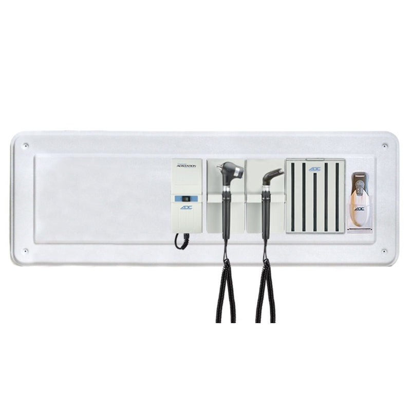 ADC Adstation 5681-36 3.5V Wall PMV Otoscope/Throat Illuminator Diagnostic Set with Wallboard for ADView 2  Xenon Oto|LED Throat Illuminator|Dispenser|Thermom