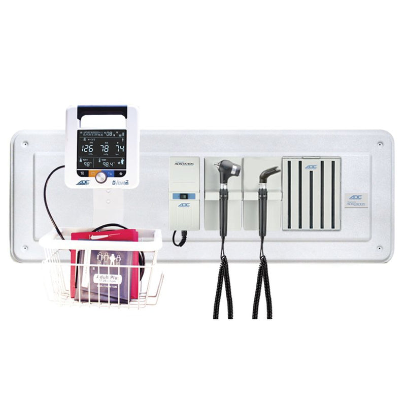 ADC Adstation 5681-36 3.5V Wall PMV Otoscope/Throat Illuminator Diagnostic Set with Wallboard for ADView 2 