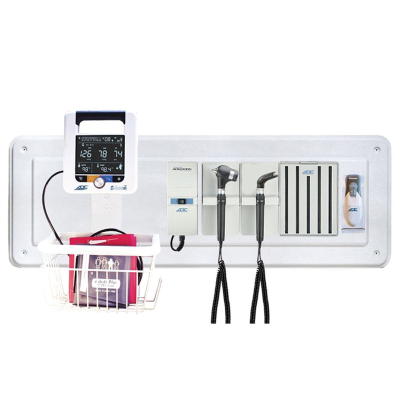 ADC Adstation 5681-36 3.5V Wall PMV Otoscope/Throat Illuminator Diagnostic Set with Wallboard for ADView 2 