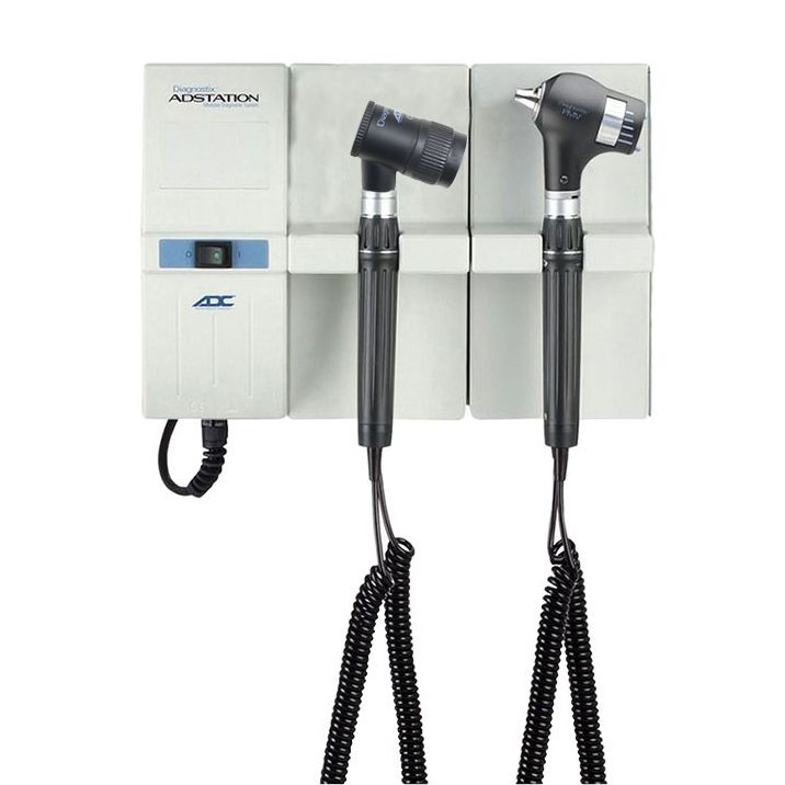 ADC Adstation 5681-5 3.5V Wall PMV Otoscope/Dermascope Diagnostic Set  LED Otoscope/LED Dermascope with Clock Aneroid