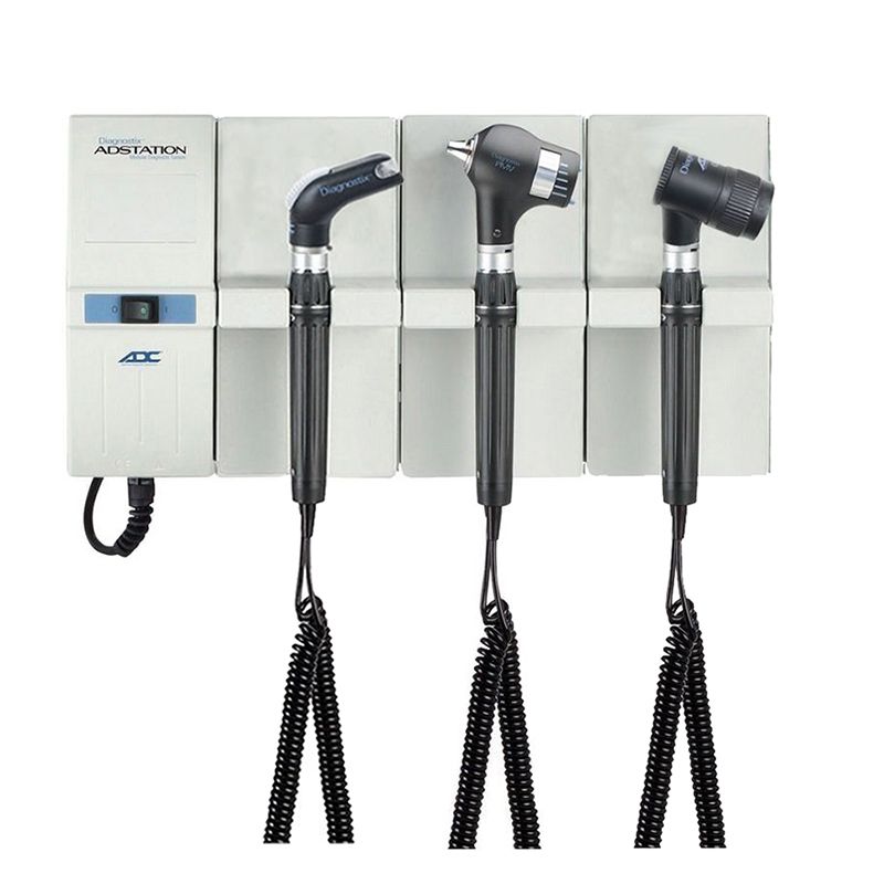 ADC Adstation 5681-56 3.5V Wall PMV Otoscope/Throat Illuminator/Dermascope Diagnostic Set  LED Otoscope/Xenon Throat Illuminator/LED Dermasco