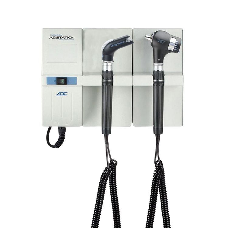 ADC Adstation 5681-6 3.5V Wall PMV Otoscope/Throat Illuminator Diagnostic Set  Xenon Otoscope/LED Throat Illuminator with Clock A