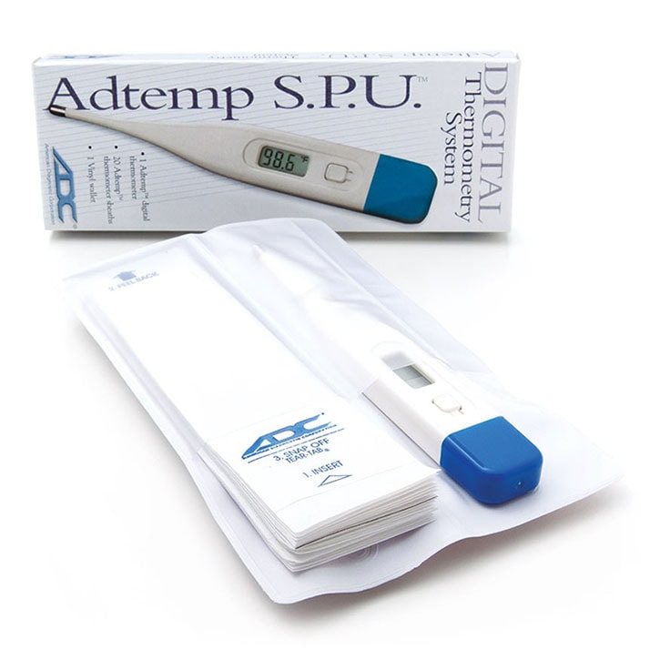 ADC Adtemp 413 Digital Thermometer SPU Kit  Blue Cap - Oral (12/Pack)