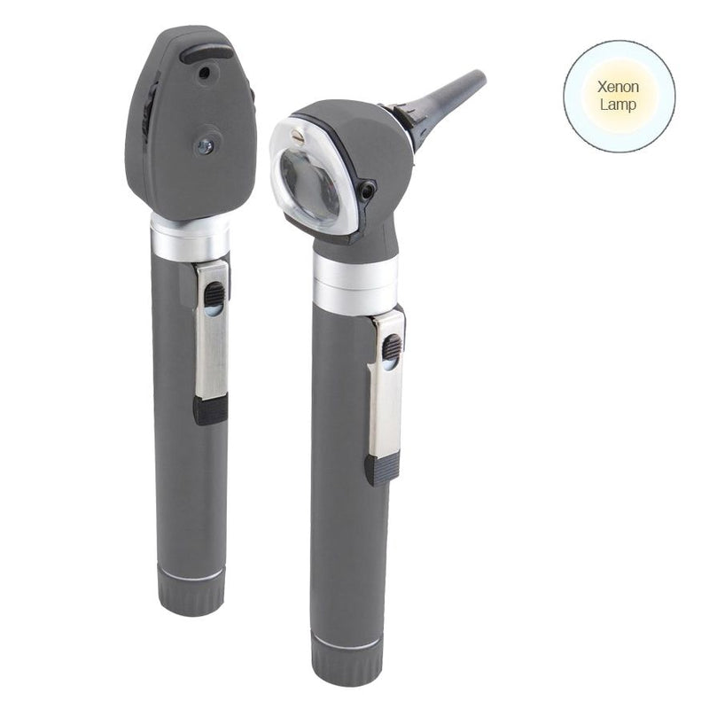 ADC Diagnostix 5110N Dual Handle Pocket Otoscope/Ophthalmoscope Diagnostic Set  Gray Otoscope/Ophthalmoscope with Xenon Lamp and S