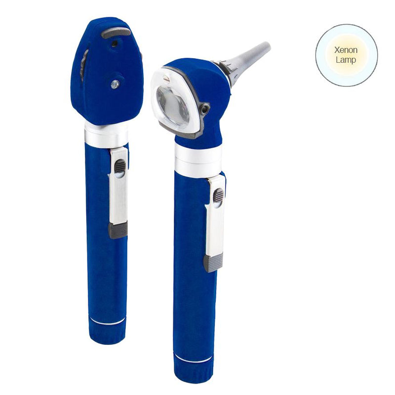 ADC Diagnostix 5110N Dual Handle Pocket Otoscope/Ophthalmoscope Diagnostic Set  Royal Blue Oto|Ophth|Xenon Lamp|Soft Case