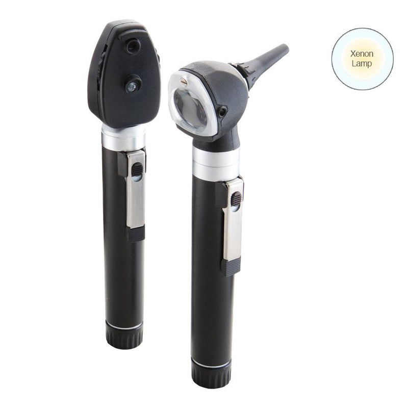 ADC Diagnostix 5110N Dual Handle Pocket Otoscope/Ophthalmoscope Diagnostic Set - Black Xenon Lamp