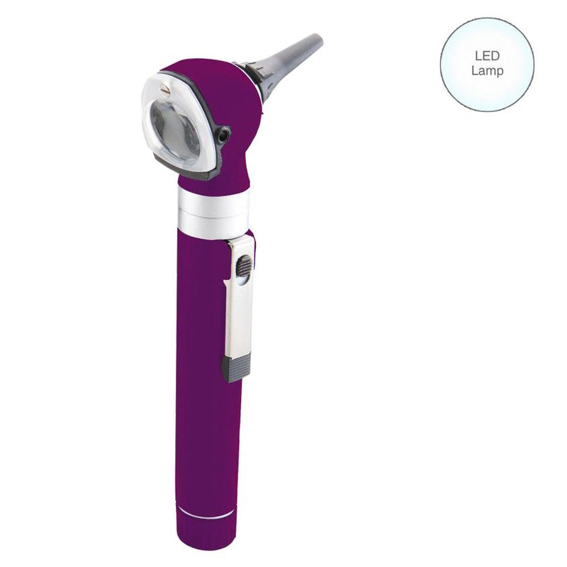 ADC Diagnostix 5111N 2.5V Pocket Otoscope  Purple Otoscope with LED Lamp and Soft Case