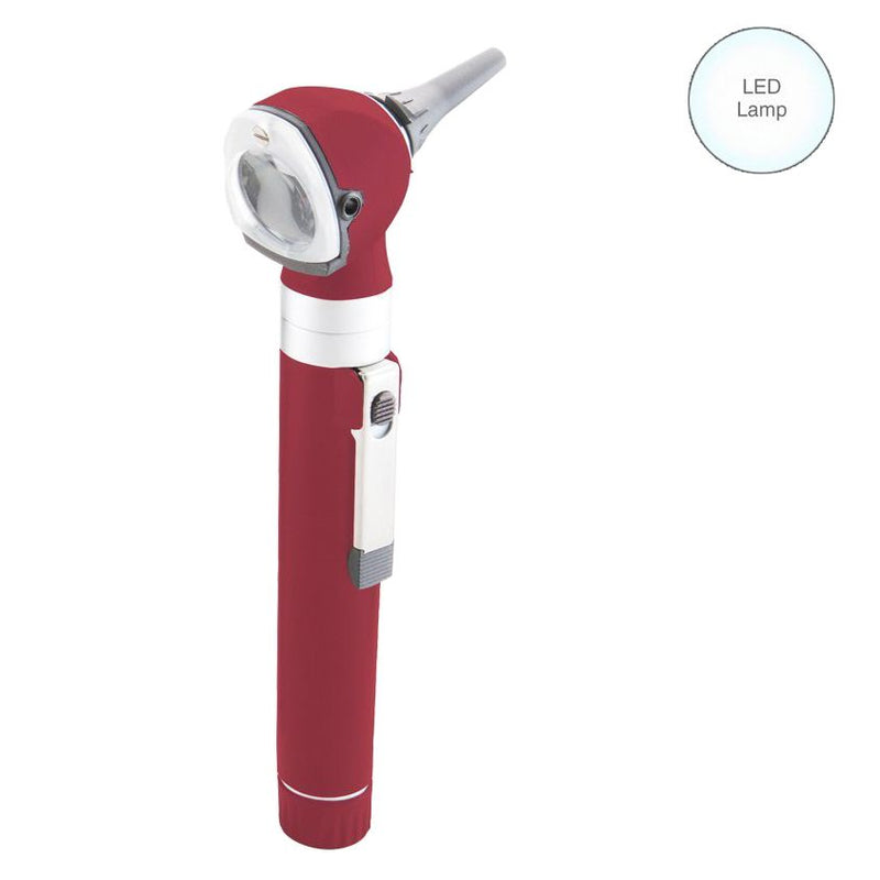 ADC Diagnostix 5111N 2.5V Pocket Otoscope  Burgundy Otoscope with LED Lamp and Soft Case