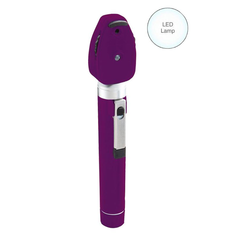 ADC Diagnostix 5112N 2.5V Pocket Ophthalmoscope  Purple Ophthalmoscope with LED Lamp and Soft Case