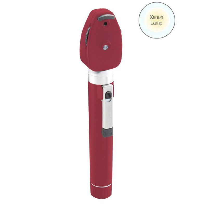ADC Diagnostix 5112N 2.5V Pocket Ophthalmoscope  Burgundy Ophthalmoscope with Xenon Lamp and Soft C