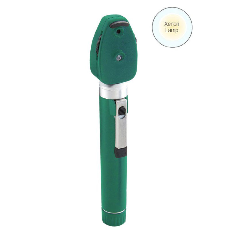 ADC Diagnostix 5112N 2.5V Pocket Ophthalmoscope  Green Ophthalmoscope with Xenon Lamp and Soft Case