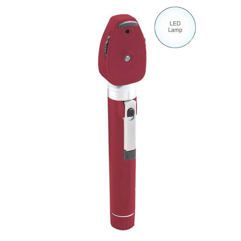 ADC Diagnostix 5112N 2.5V Pocket Ophthalmoscope  Burgundy Ophthalmoscope with LED Lamp and Soft Cas