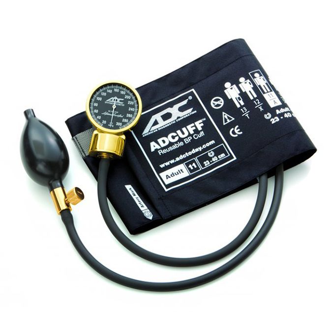 ADC Diagnostix 700 Pocket Aneroid Sphygmomanometer - Adult  Gold Finish/Black Cuff