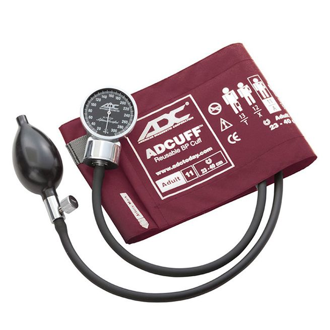 ADC Diagnostix 700 Pocket Aneroid Sphygmomanometer - Adult  Burgundy - Display Packaging