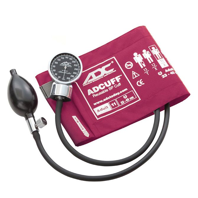 ADC Diagnostix 700 Pocket Aneroid Sphygmomanometer - Adult  Magenta - Display Packaging