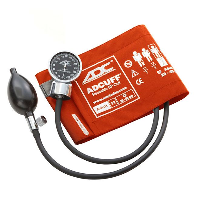 ADC Diagnostix 700 Pocket Aneroid Sphygmomanometer - Adult  Orange - Display Packaging