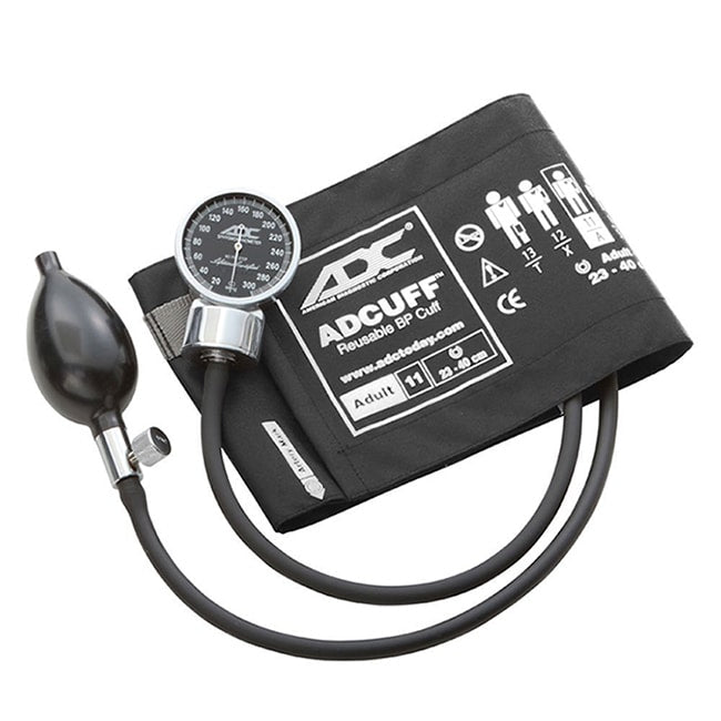 ADC Diagnostix 700 Pocket Aneroid Sphygmomanometer - Adult  Black - Display Packaging