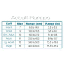 ADC Diagnostix 700 Pocket Aneroid Sphygmomanometer - Large Adult - Sizing Chart
