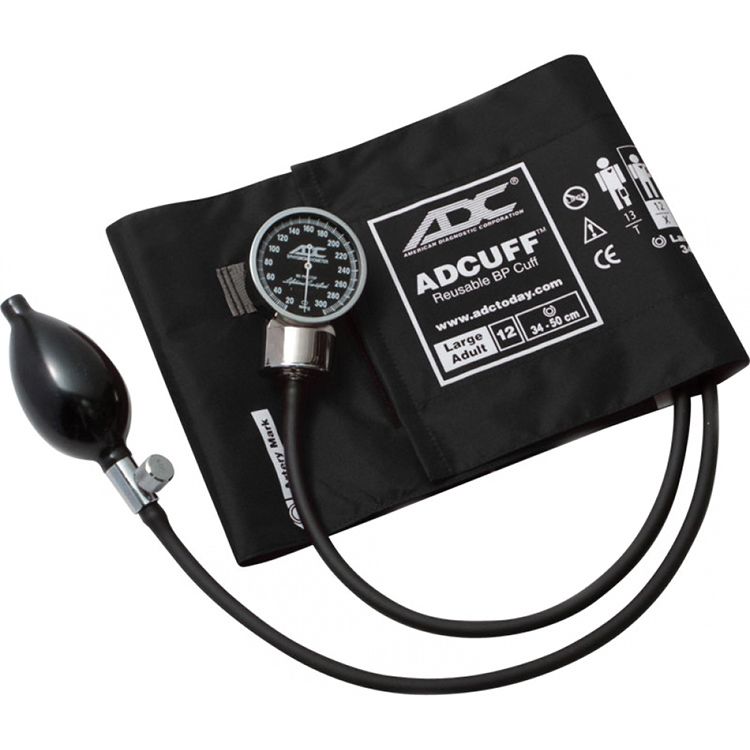 ADC Diagnostix 700 Pocket Aneroid Sphygmomanometer - Large Adult  Black