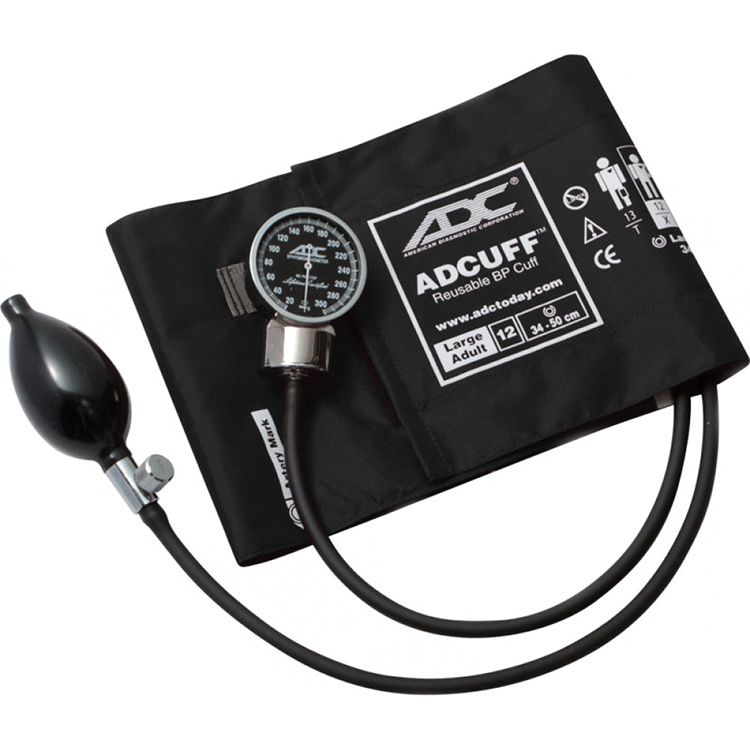 ADC Diagnostix 700 Pocket Aneroid Sphygmomanometer - Large Adult - Black