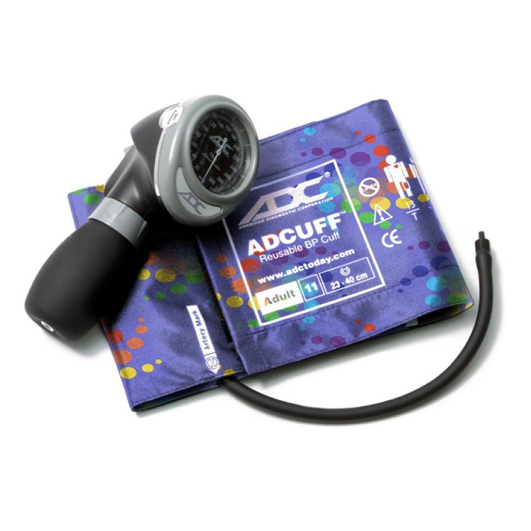 ADC Diagnostix 703 Palm Aneroid Sphygmomanometer - Adult  Peter's Blue Swirly