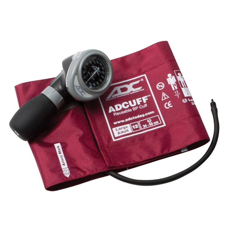 ADC Diagnostix 703 Palm Aneroid Sphygmomanometer - Large Adult  Burgundy