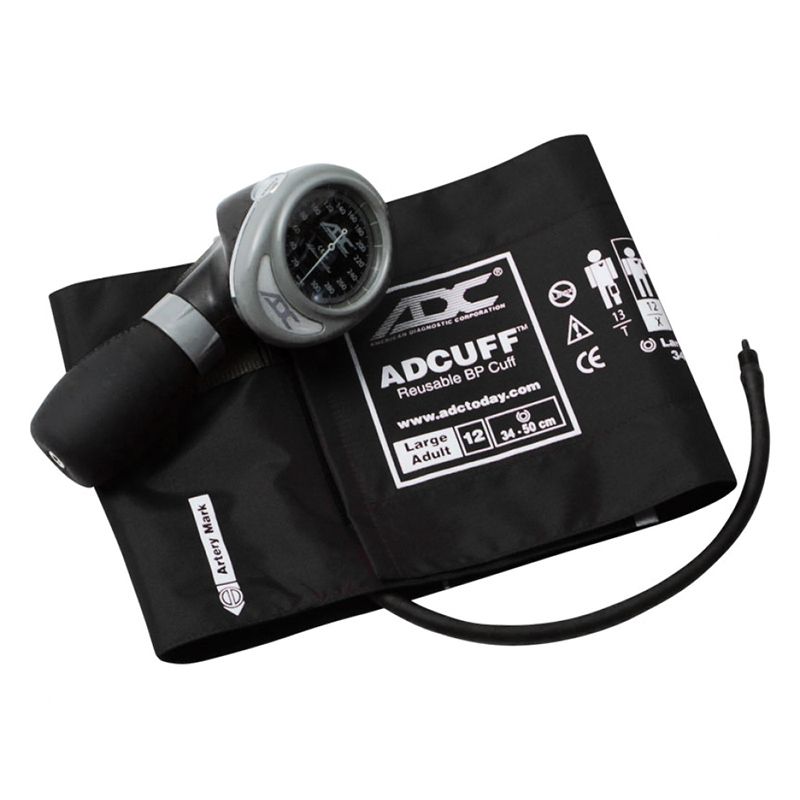 ADC Diagnostix 703 Palm Aneroid Sphygmomanometer - Large Adult  Black